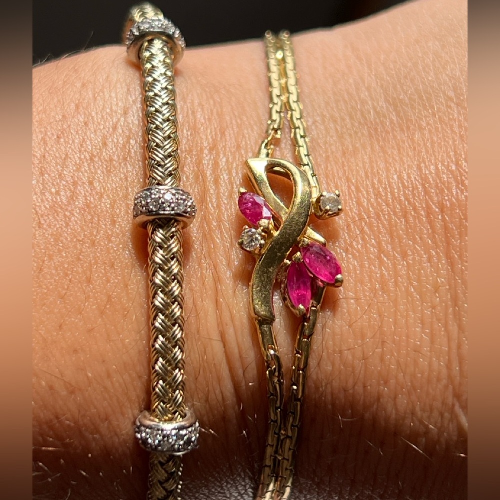 18k gold Natural Ruby/Diamond Bracelet